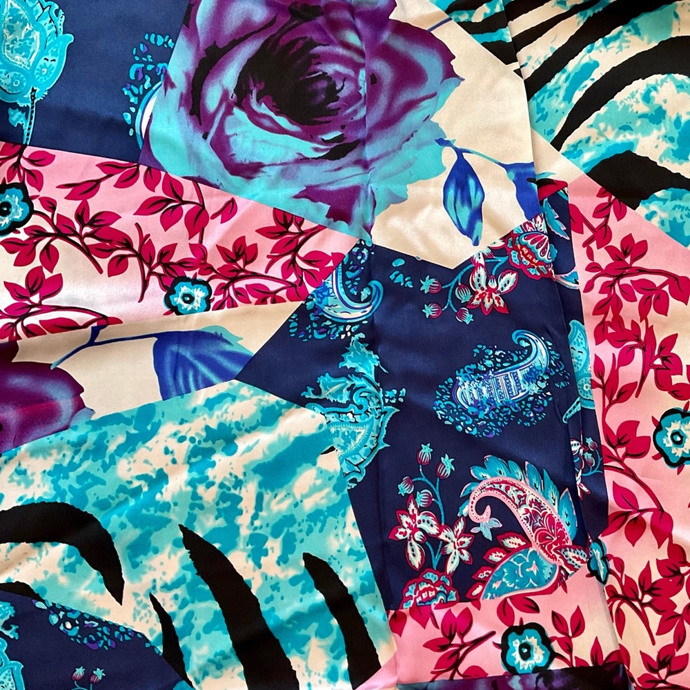 A digital  printed satin silk material of 2 Yds 20 Inches and Width 46 Inches